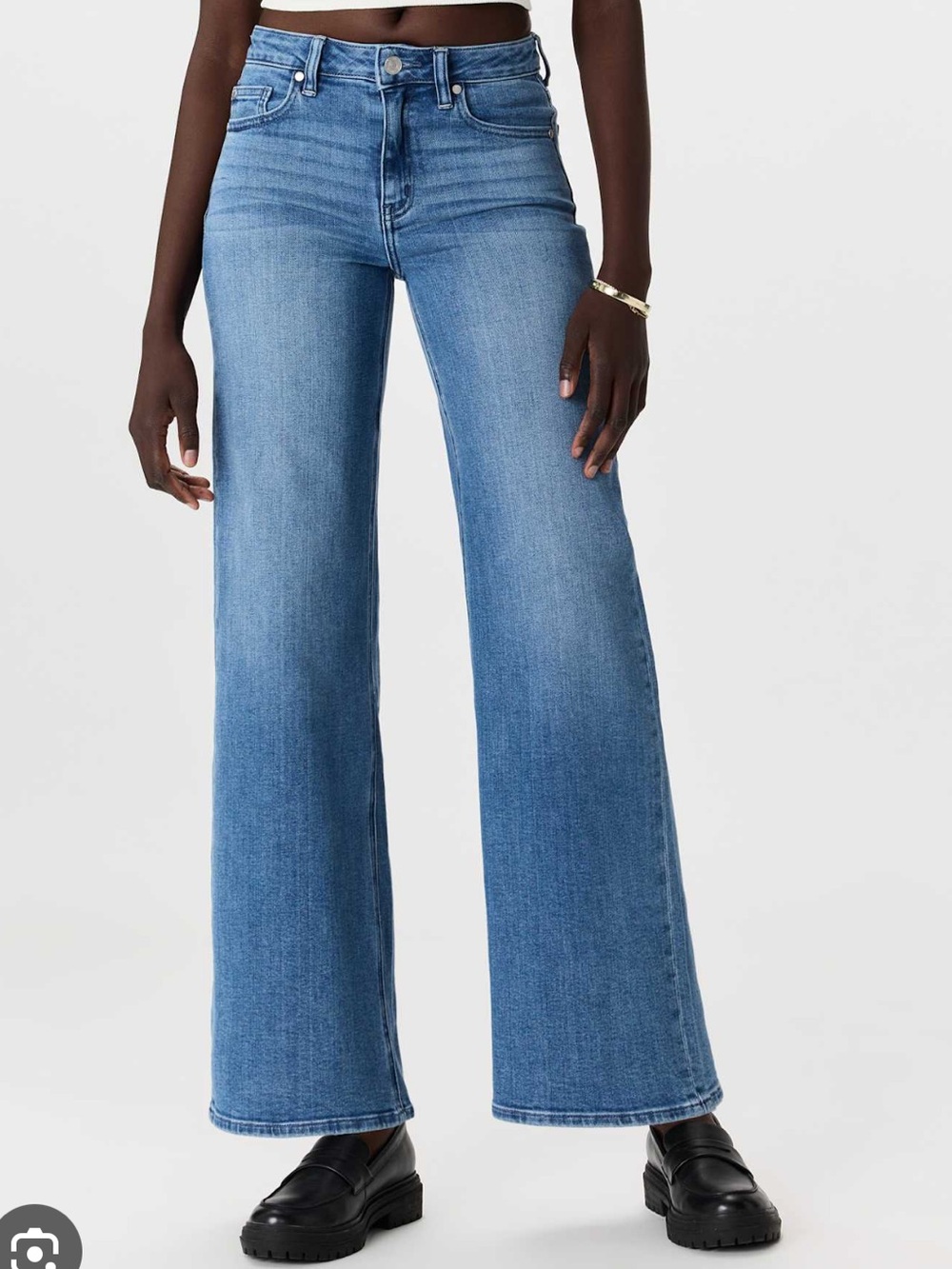 Quince Bella Stretch Wide Leg Jeans Seaside Blue 30 NEW 30” inseam
